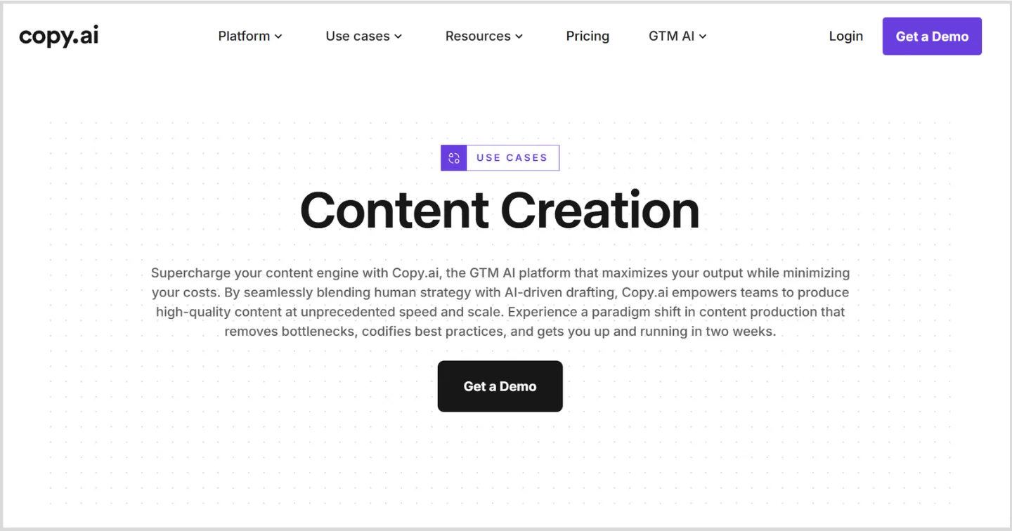 Copy.ai content writing tool