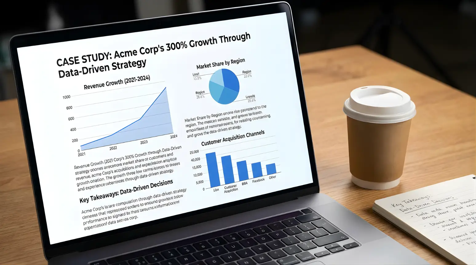 Blog post showing a case study with charts and data visualization