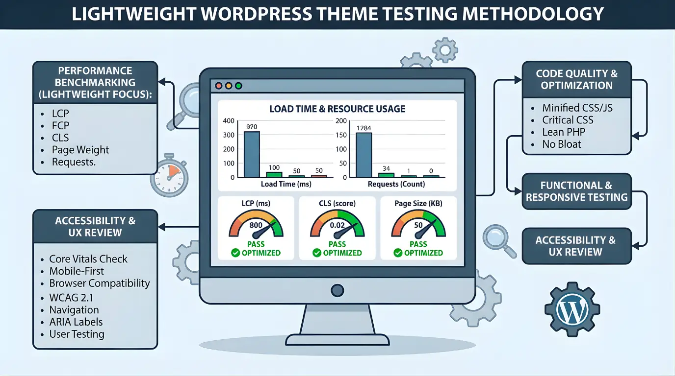 Testing methodology for lightweight WordPress themes