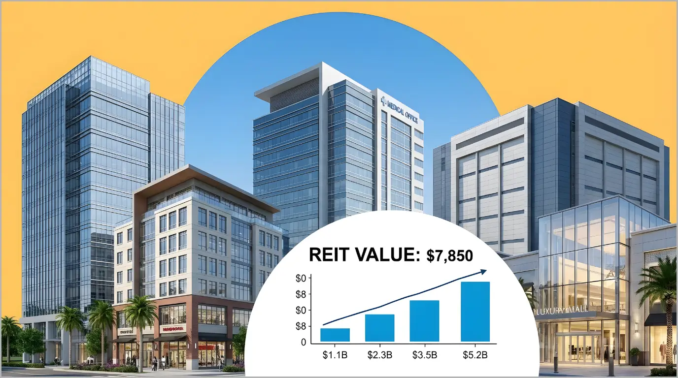 Commercial buildings representing REIT investments